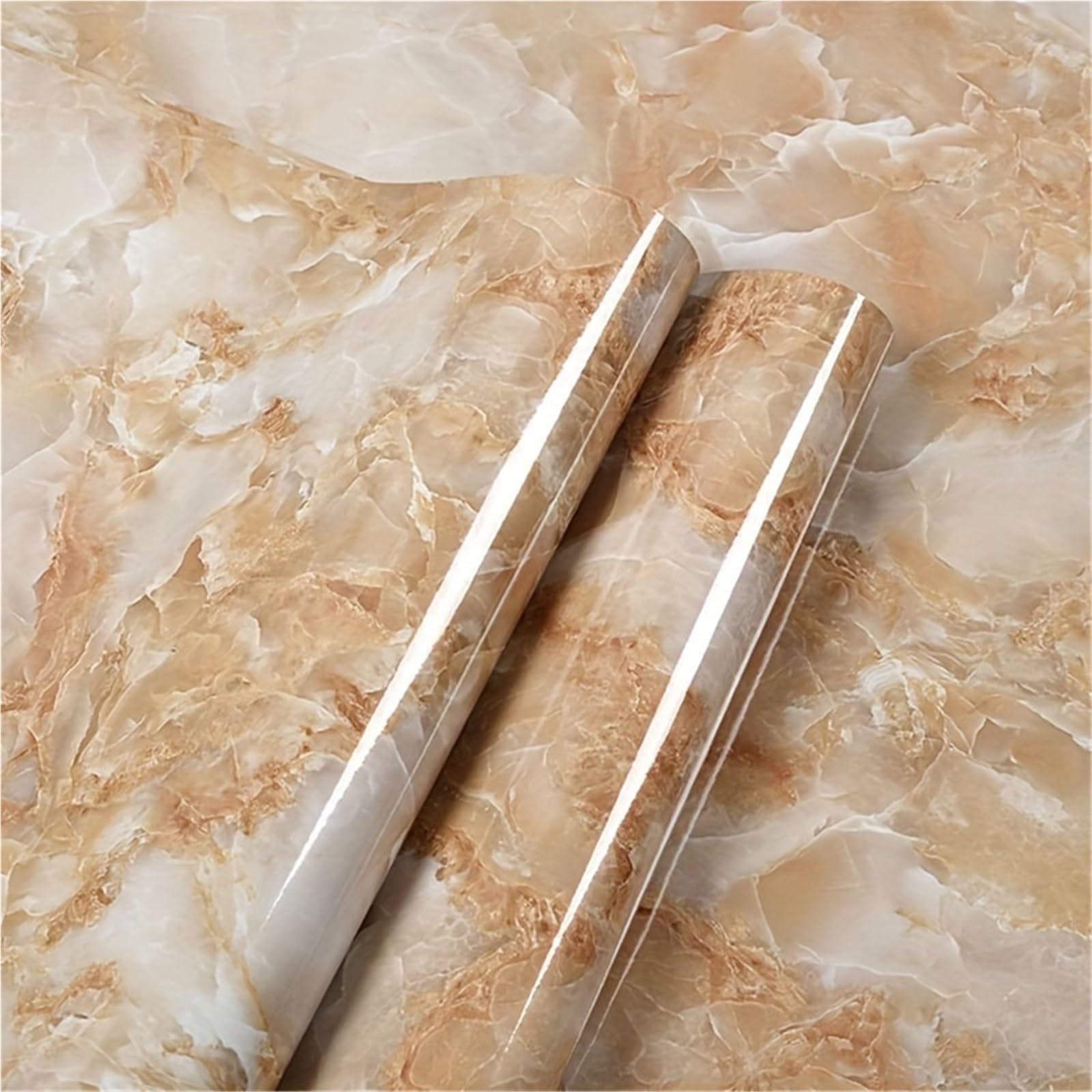Samoprzylepna folia imitująca marmur, Marble Contact Paper Self-Adhesive Wallpaper Gold(40x100cm)