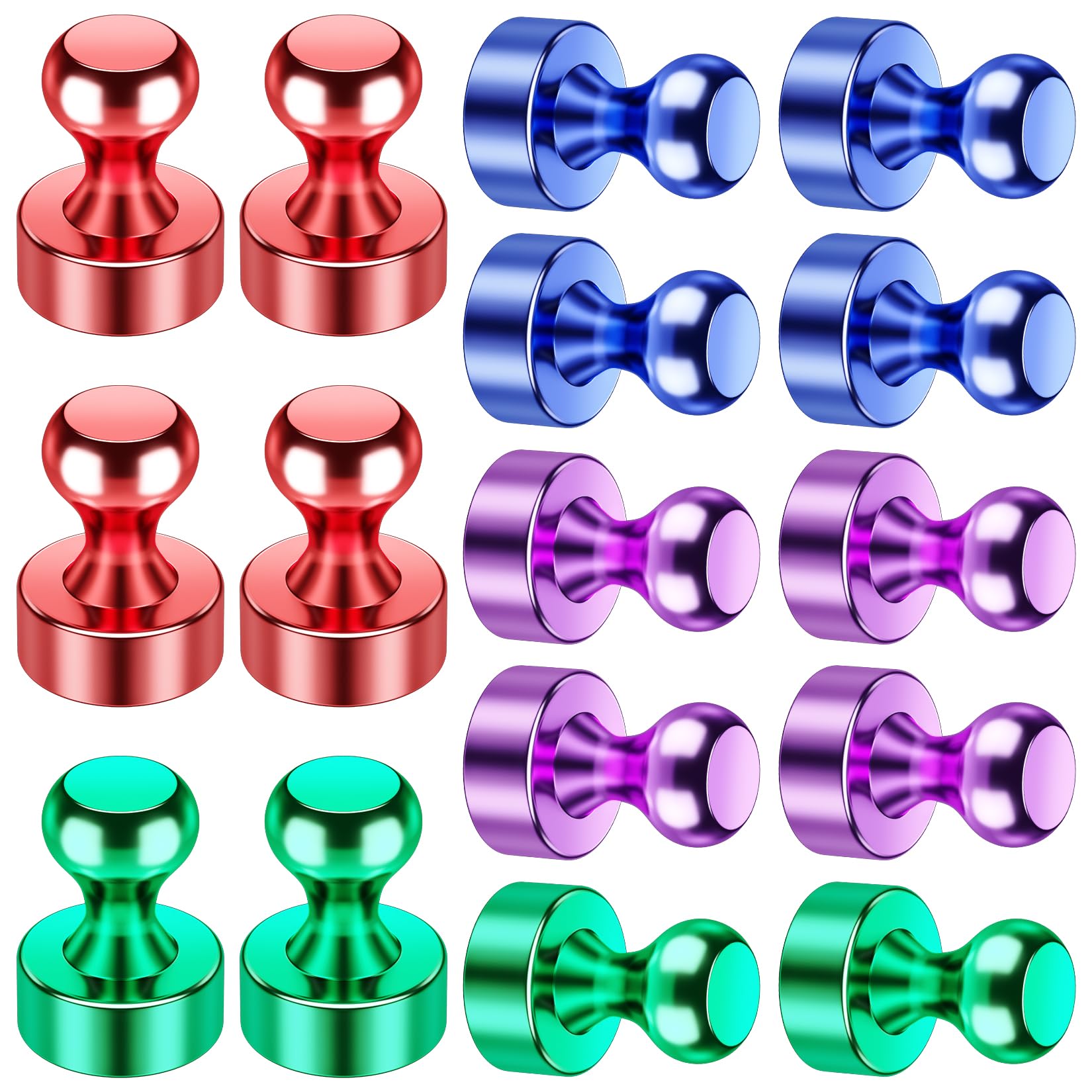 VNDUEEY Magnets for Fridge, Mini Refrigerator Colored Magnets for Whiteboard Classroom Strong Magnetic Push Pins Office Dry Erase Board Cute Decorative Magnetic Clips Heavy Duty Gadgets, 16 Pack