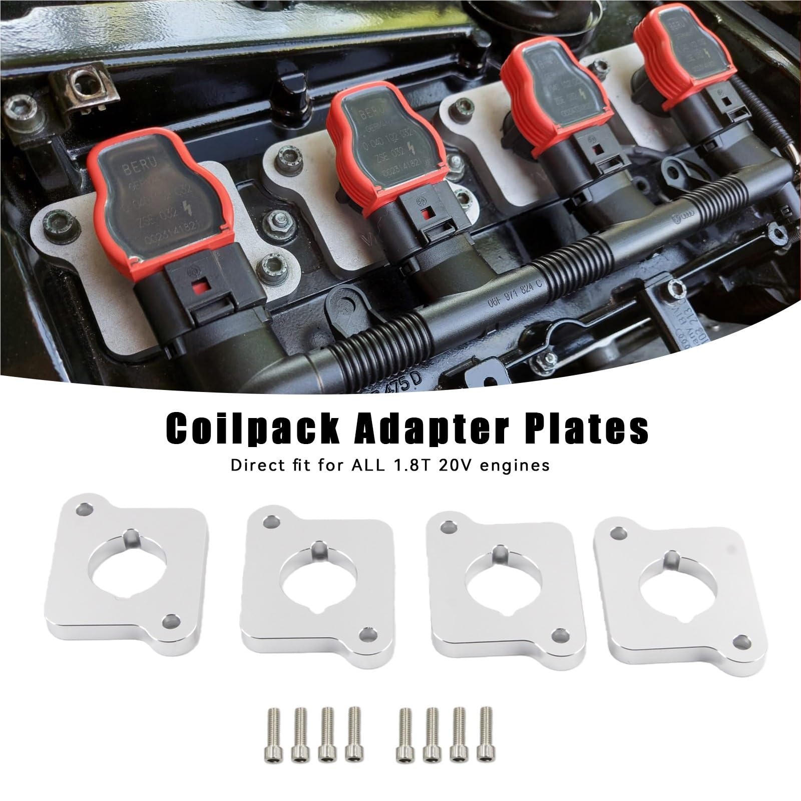 Bobina de Encendido Ajuste para A3 S3 RS4 S4 8L R8/TFSI Ajuste para Golf TT 1.8T B5 bobinas de Encendido Bobina Encendido Coche(Red)
