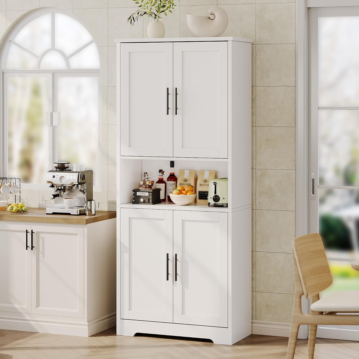 Garvee cabinet in a bathroom setting, storing toiletries and towels
