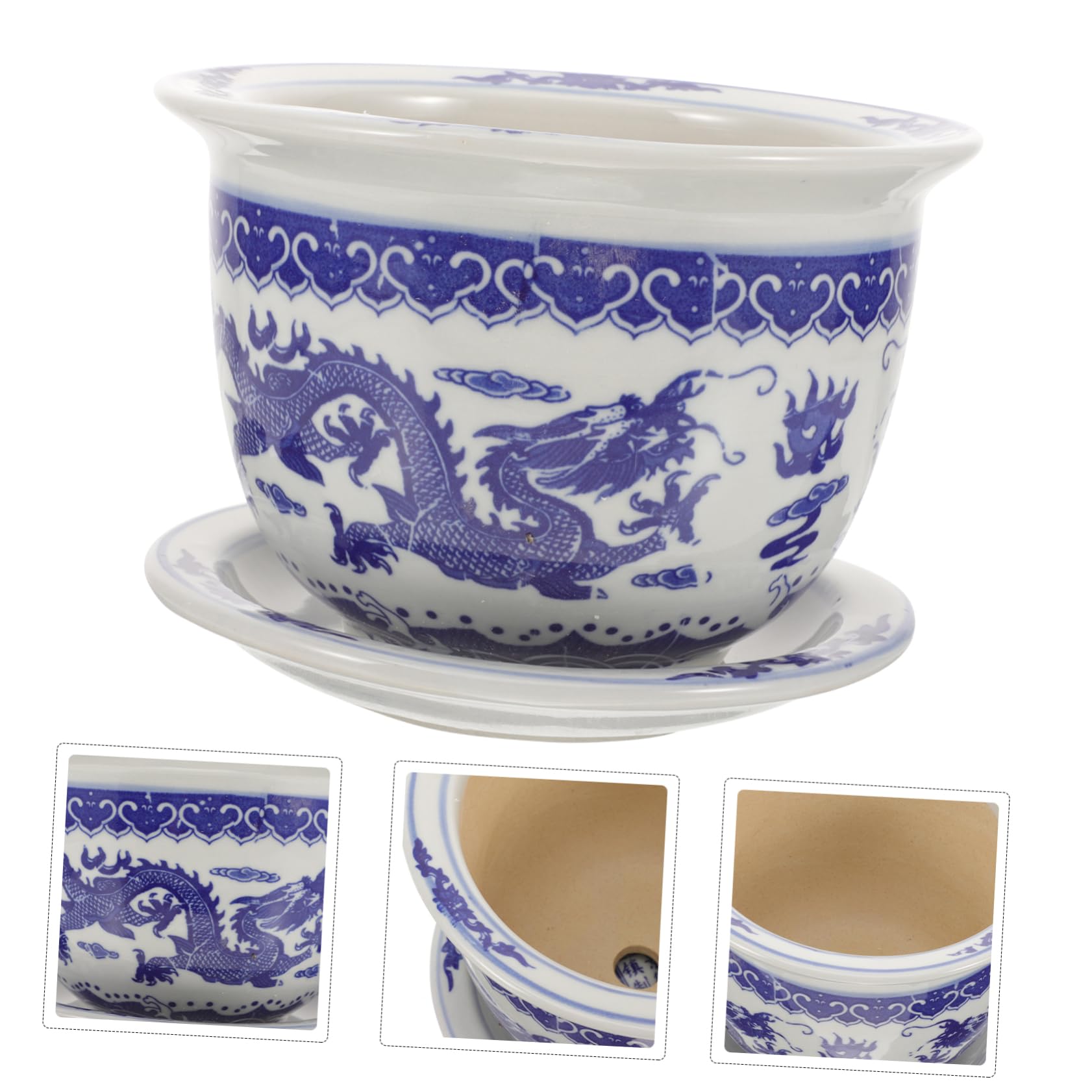 POPETPOP Zestaw Doniczek Ceramicznych W Stylu Vintage Doniczka Z Otworem Drenażowym Do Dekoracji Bonsai I Roślin Doniczkowych