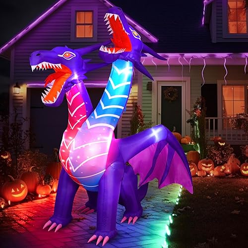 Vista 37 de Max Fun 7FT Halloween Inflatables Pumpkin Decorations with LED Build-in Halloween Yard Decoration Blow Up Inflatables for Outdoor Indoor Garden Lawn