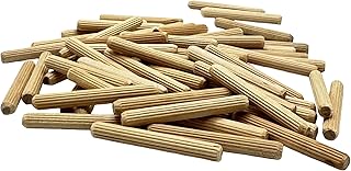 Rhino Wood Industries - 1/4" x 2" - 100 Pack Wooden Dowel Pins - Kiln Dried, Fluted, and Beveled (1/4" x 2", 100pk)
