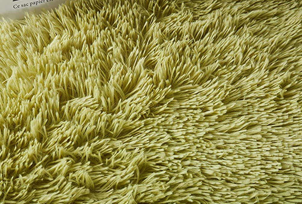 Tapis à poils longs moderne doux et confortable pour salon, chambre à coucher, antidérapant et moelleux - Décoration de sol à poils longs (beige, 40 x 60 cm)