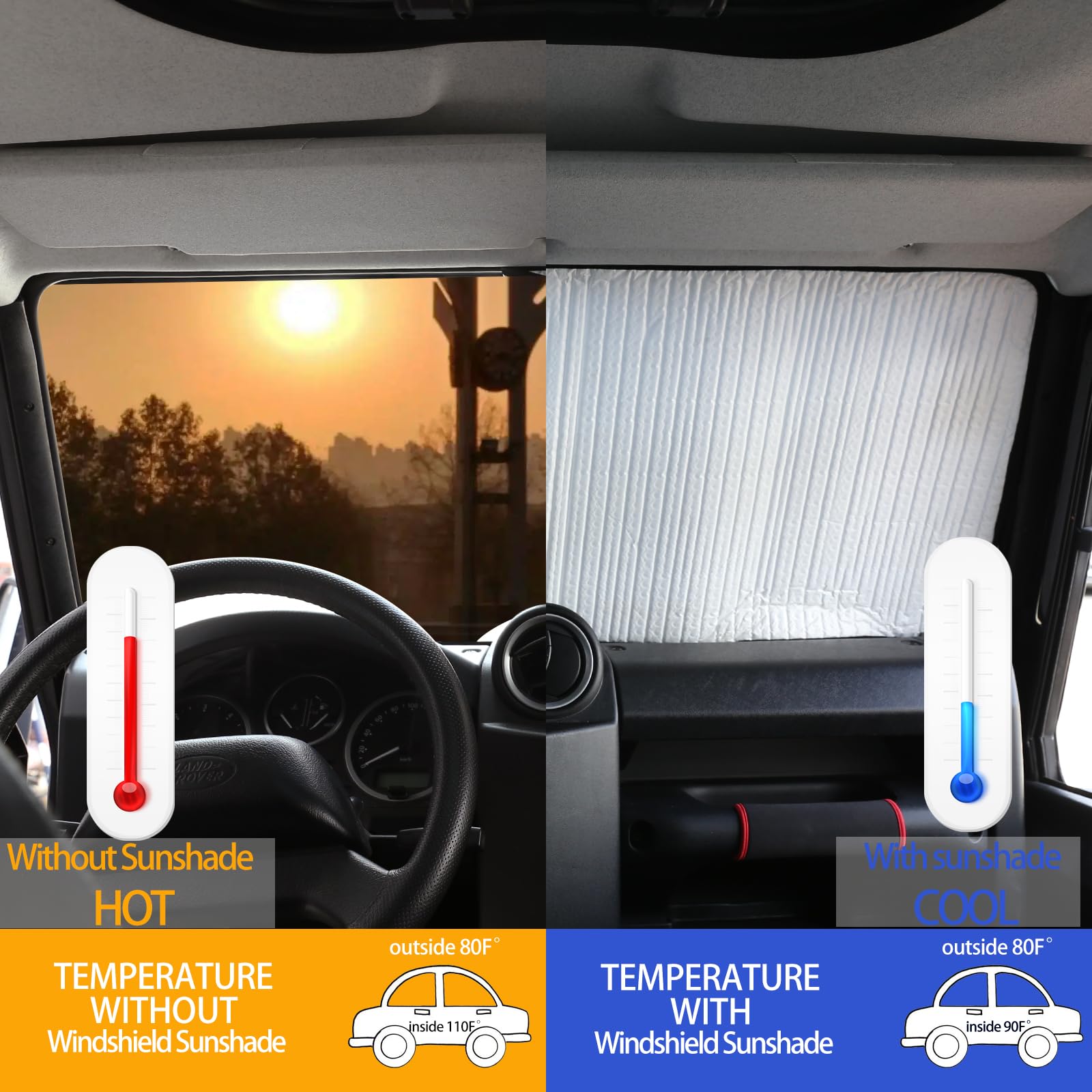 Déflecteurs de visière d'aération de vitres de voiture, protection arrière URA, pare-vent, pare-soleil, housse de pluie pour Land Rover Defender 90, 110, 2020-24