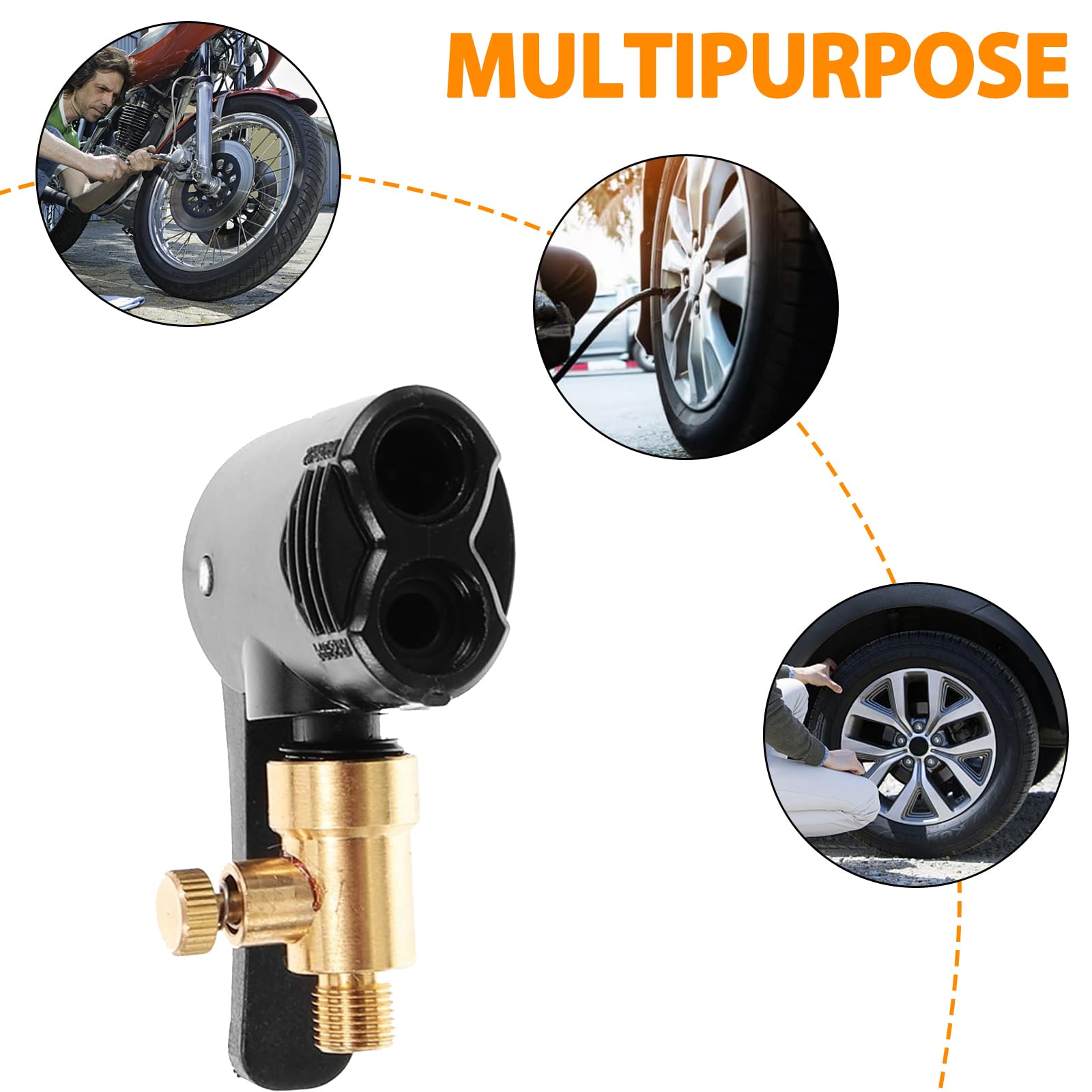 1 sztuka amerykańskiego i francuskiego standardowego zaworu do opon Air Chuck, wąż do pompowania opon, adapter do wentylu samochodowego, wtyczka dźwigni do samochodu, motocykla, 1 sztuka