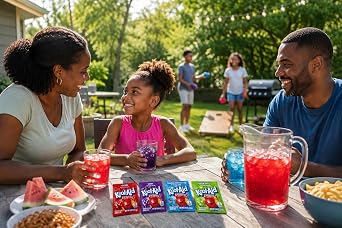 Kool-Aid Unsweetened Drink Mix Variety Pack 48 Total Powder Packets Cherry, Grape, Sharkleberry Fin & Green Apple Makes 2 Quarts Each Assorted Fruity Beverage Mix Bundle