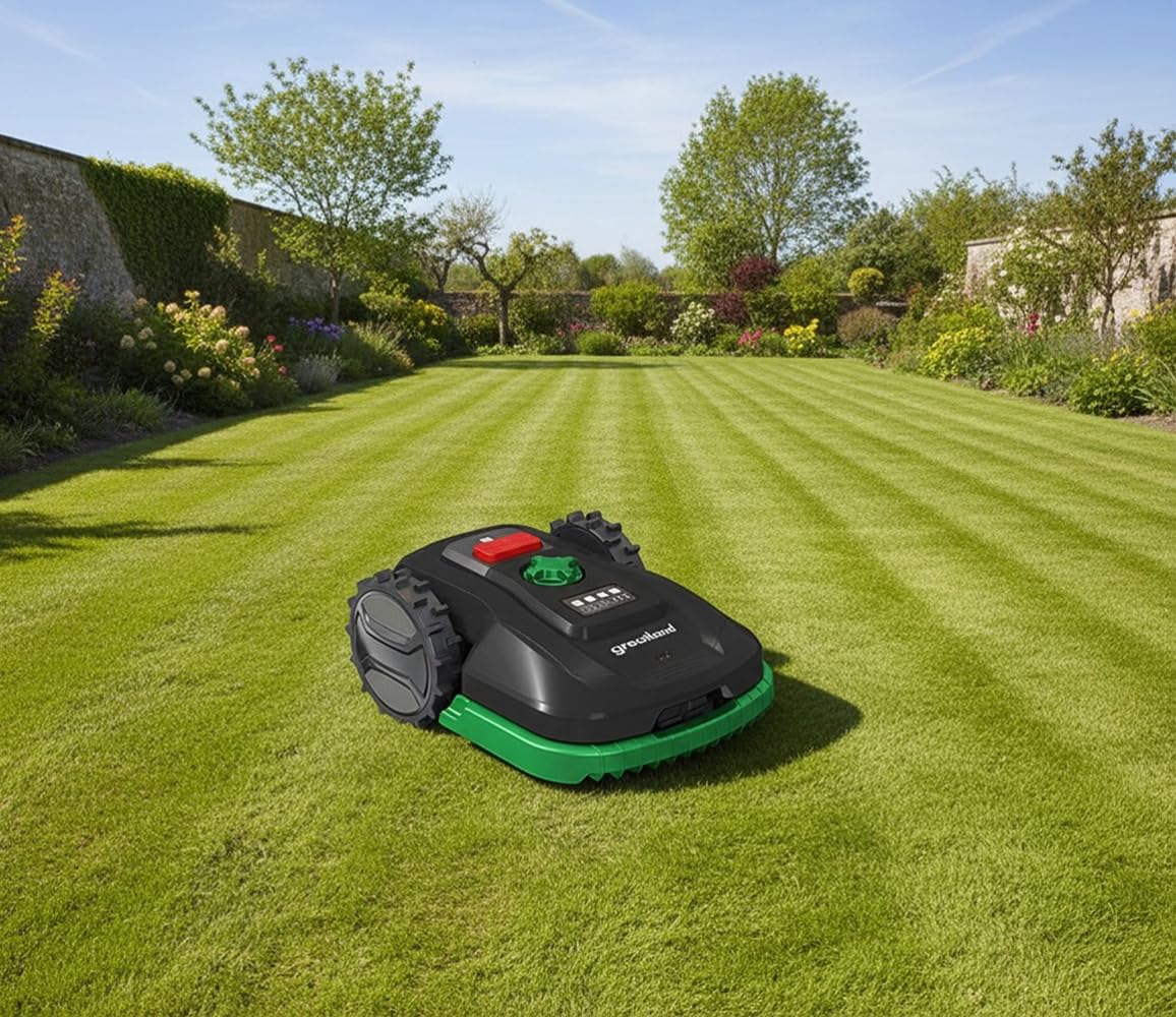 Robot Tondeuse 20V avec Fil périmétrique - Largeur de Coupe 18cm
