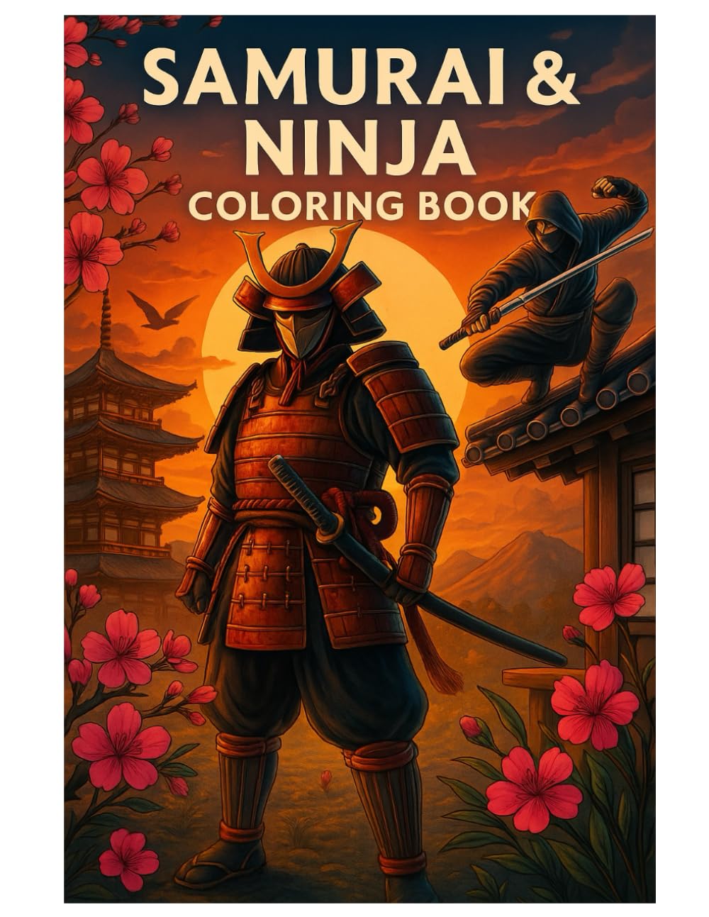 Samurai & Ninja Coloring Book: Traditional warrior scenes and Japanese-inspired illustrations for relaxing coloring