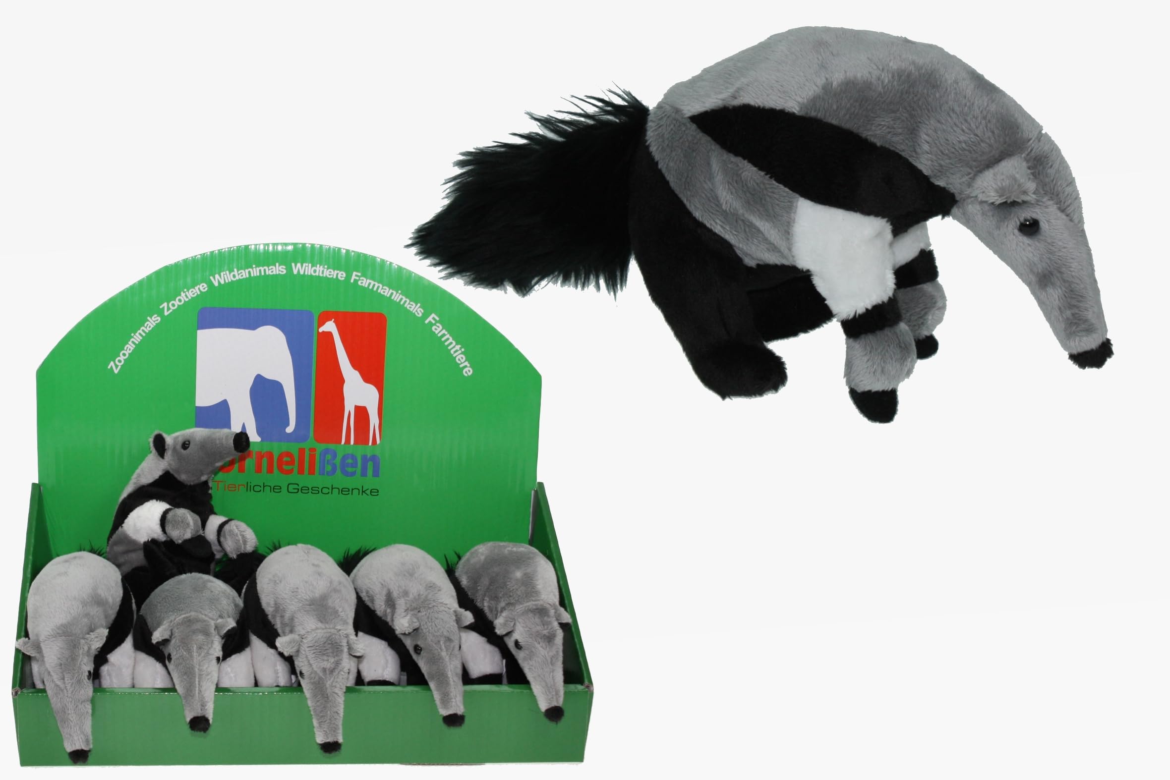 Cornelißen Cuddly Toy Ant Bear Length 24 cm Grey 1017174, 24 cm x 9 cm x 10 cm