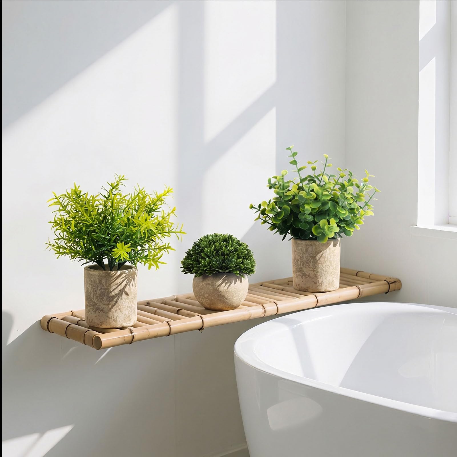 4 Stücke Kunstpflanze Deko: Künstliche Pflanzen mit Grauem Top, Fake Pflanzen Eukalyptus Zur Wohnzimmer | Badezimmer | Schlafzimmer Zimmer Tisch Zuhause