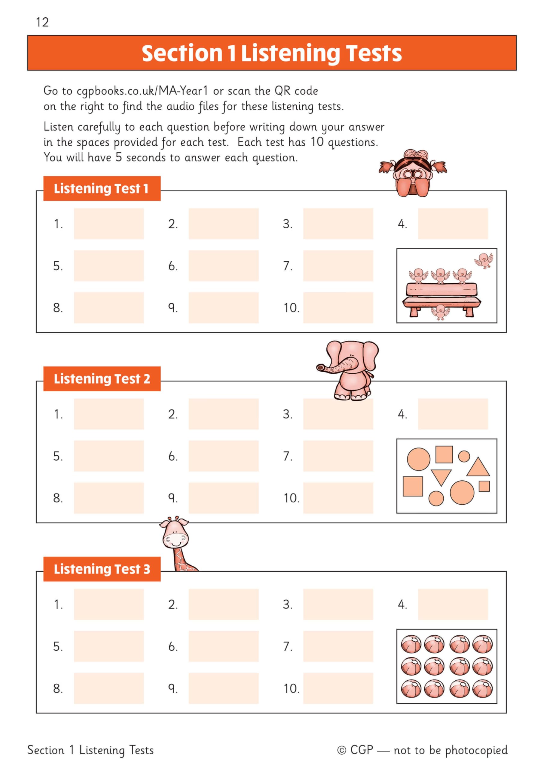 KS1 Maths Year 1 Mental Arithmetic Targeted Question Book (includes Online Answers & Audio Tests)