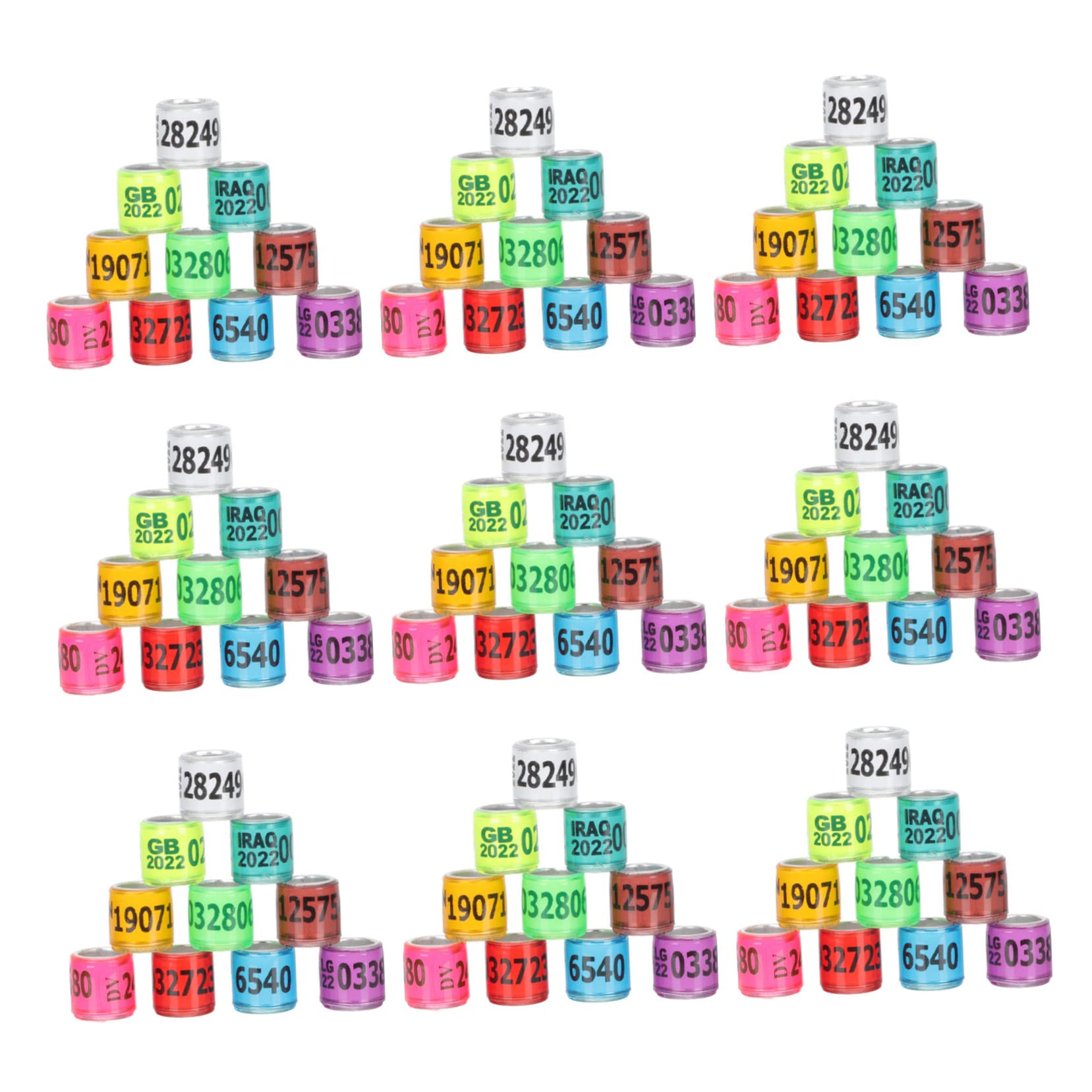 BCOATH 100Pcs Multicolor Bird Leg Bands Durable Pigeon Foot Rings for Easy Identification Management of Pigeons Parrots Cockatiels Poultry