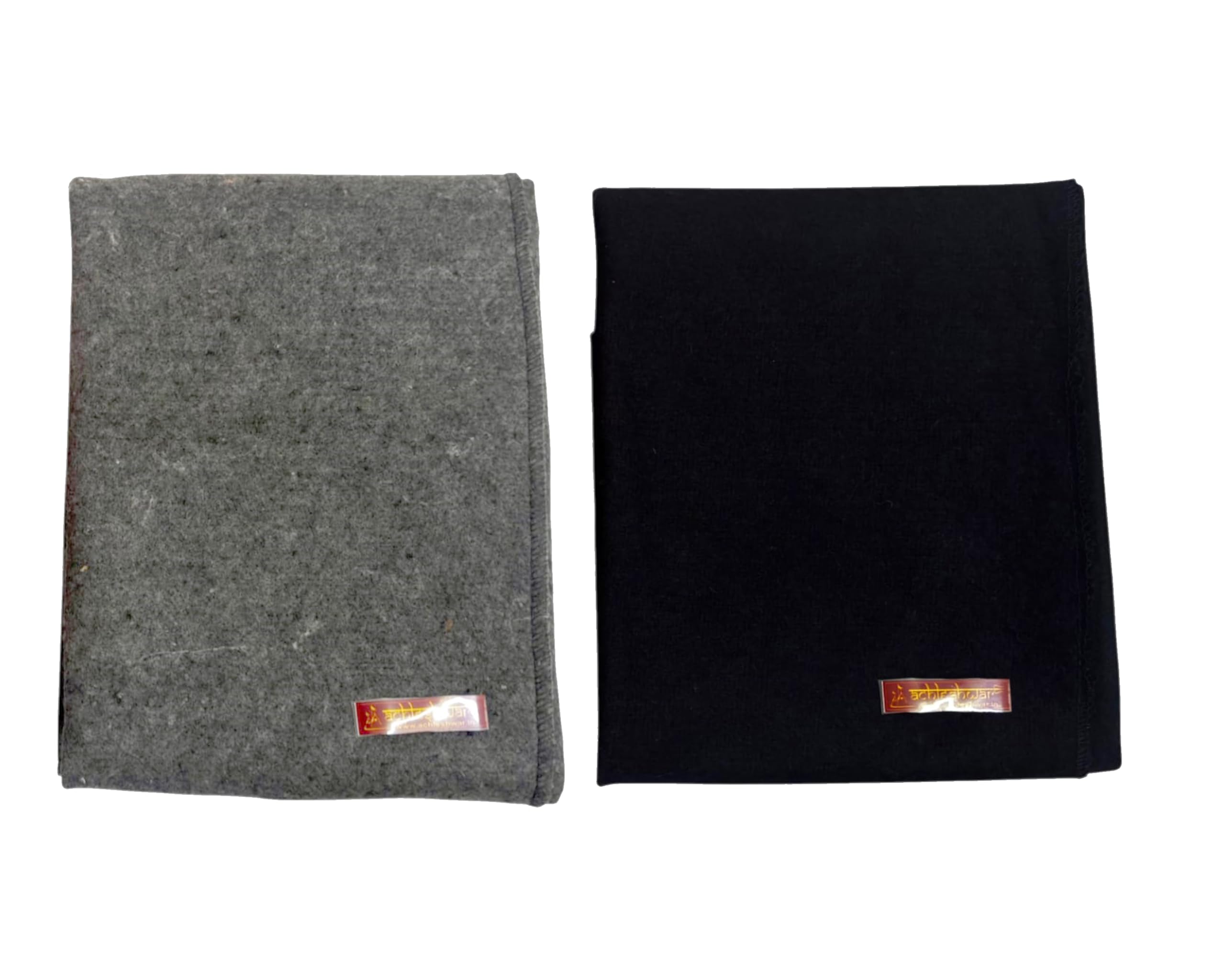 Achleshwar Combo of Premium Black and Grey Woolen Aasan Completely Handcrafted Perfect Mat for Meditation & Prayers - Soft, Comfortable (Size 23 x 30 Inch)-image-38
