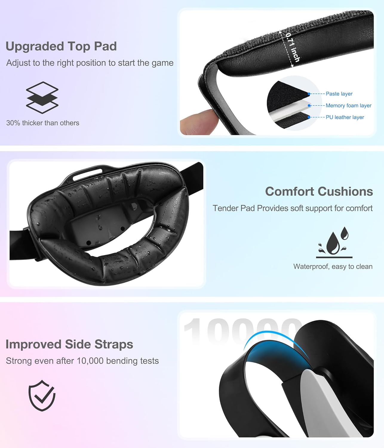 Kawaye Head Strap Compatible with Meta Quest 2/Quest 3S/Quest 3, 7500mAh Battery Pack Extend 3-4H Playtime, Adjustable VR Headset Strap Accessories Enhanced Support&Reduce Pressure
