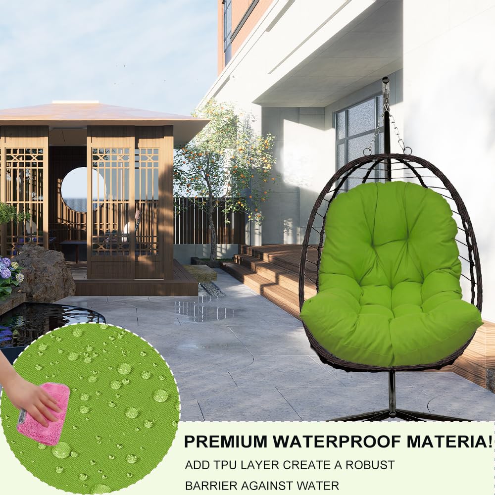 Hängesessel Kissen Outdoor, Dickes Polster für Hängesessel und Hängekorb, wasserabweisendes Sitzkissen mit weicher PP-Füllung für Garten, Balkon, Terrasse,Dark Gray