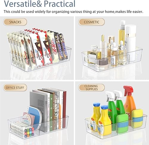 Miniatura 5 de Contenedores organizadores de almacenamiento de alimentos de plástico transparente, paquete de 8 organizaciones de despensa y contenedores de