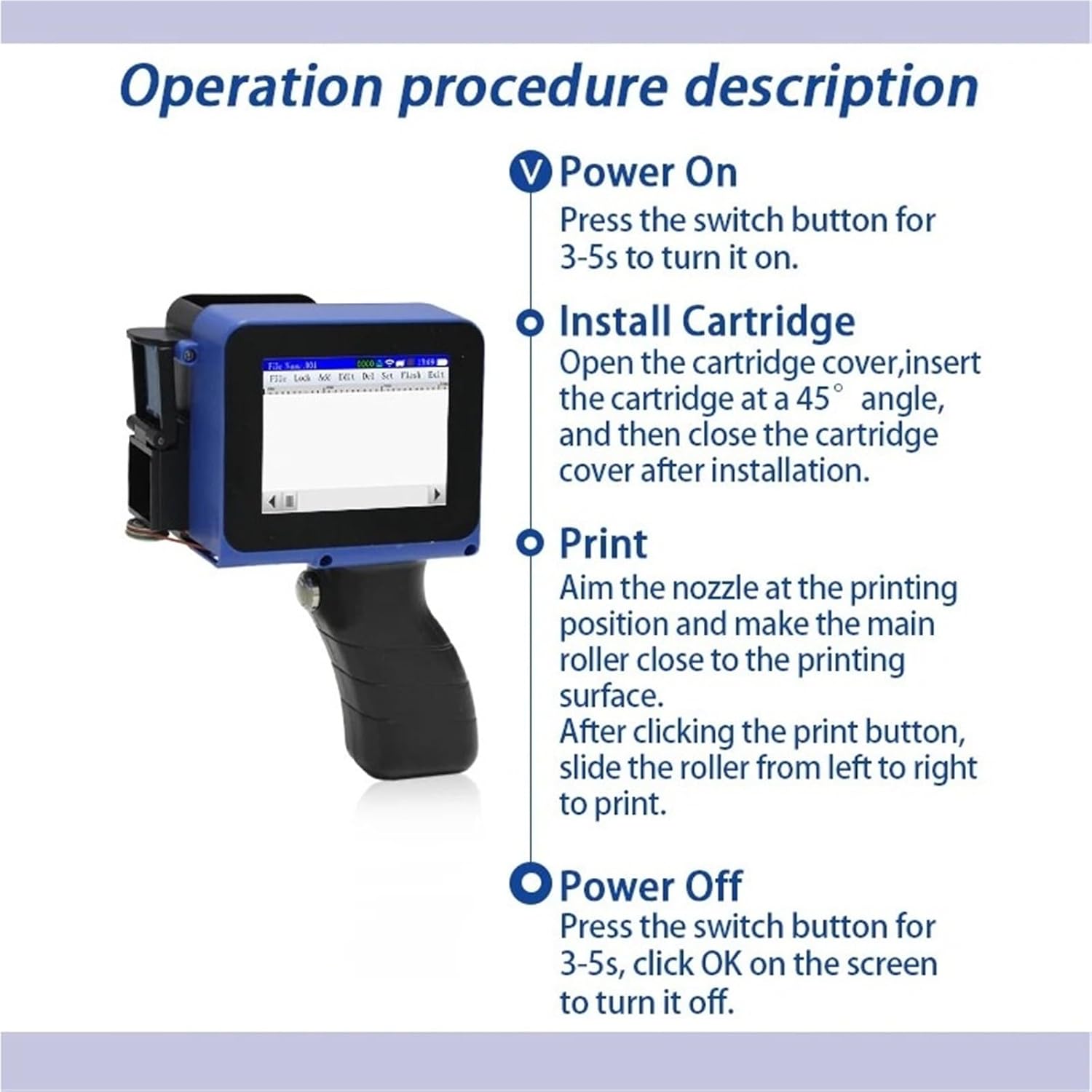 12.7mm Portable Mini Split nkjet Printer for Logo Image QR Barcode Batch Number Date(Without Ink,UK)