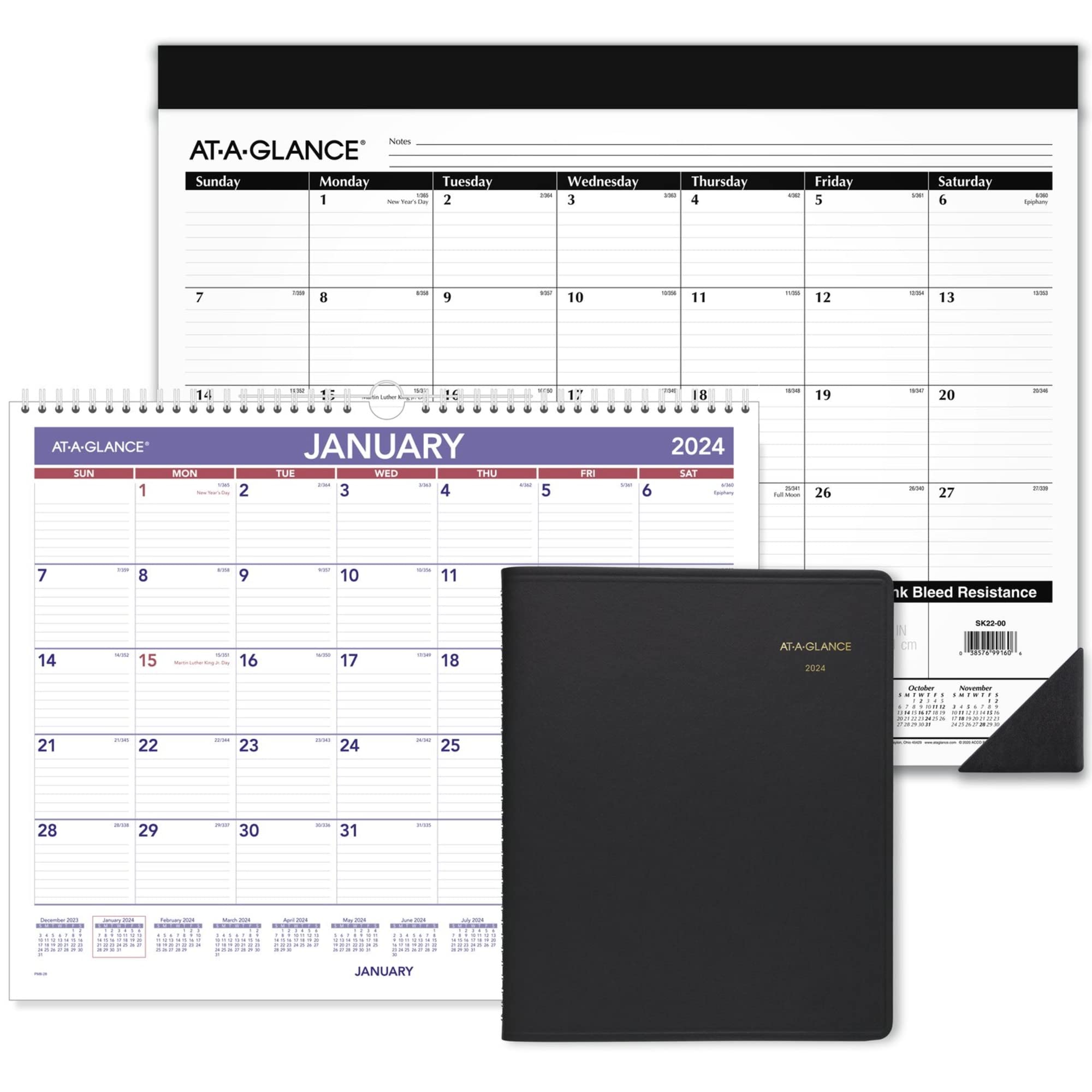 Calendario mensile 2024 AT-A-GLANCE®, 2 colori, 53 x 43 cm, da gennaio a dicembre 2024, GG250000