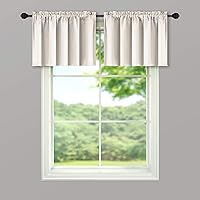 Vista 3 de Cortinas con cenefa beige de Mrs.Naturall para ventanas de 36x16 pulgadas de largo