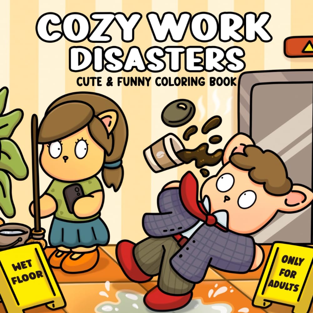 Cozy Work Disasters: Cute and Funny Coloring Book for Adults