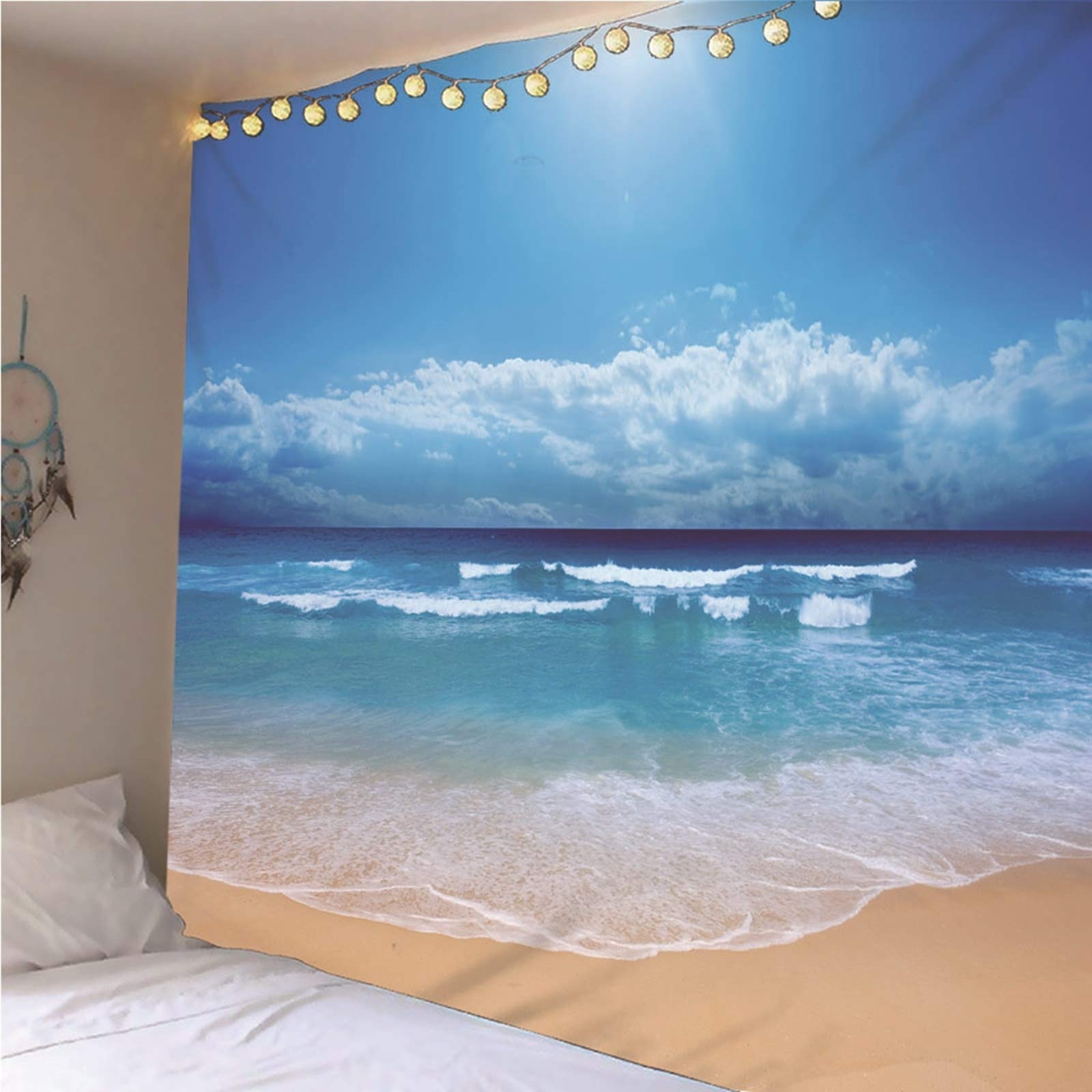 Aeici Tapices De Pared, Tela Pared Decorativa Playa De Mar Tapiz Pared para Colgar Pared(260X240Cm)