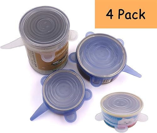 Miniatura 6 de Comtim Tapas de latas de comida para mascotas, tapas elásticas de silicona para alimentos para perros y gatos, reutilizables, tamaño universal, se