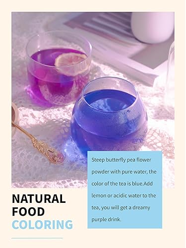 Miniatura 2 de TeeLux Polvo de flor de guisante de mariposa, té natural de flor de guisante de mariposa para bebidas azules y moradas y colorante de alimentos, sin