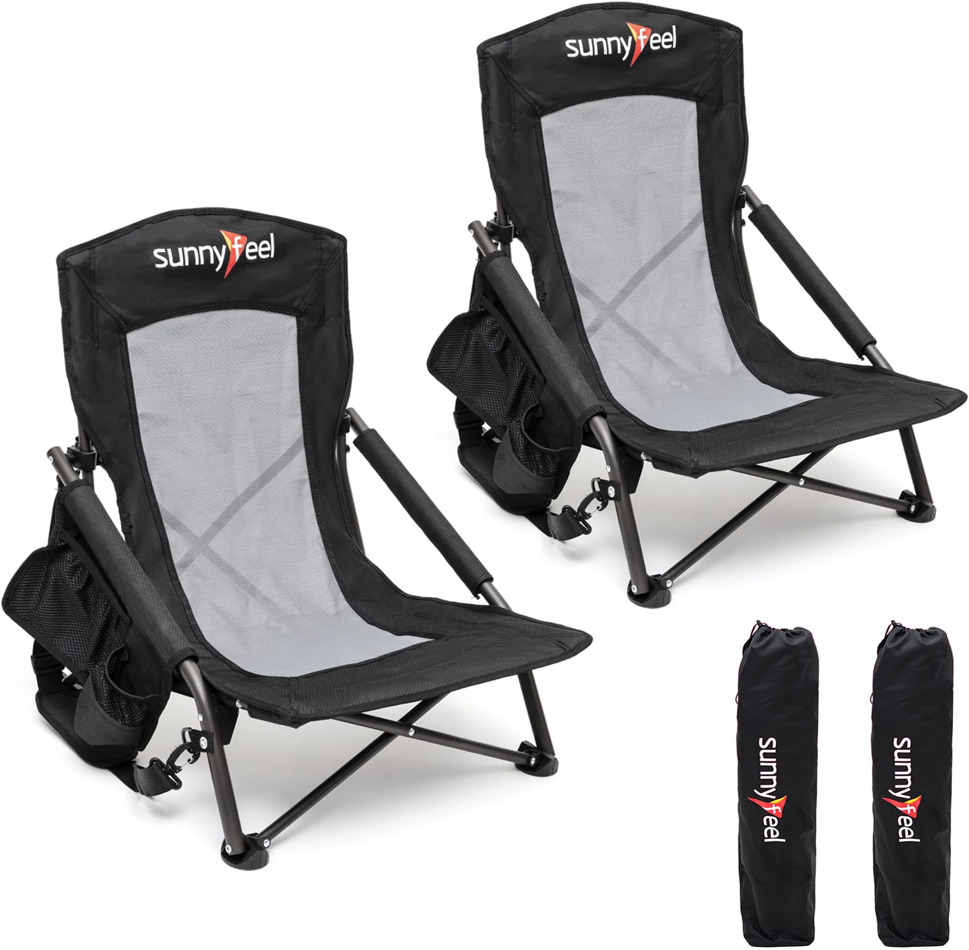 XGEAR Low Seat Lightweight Folding Beach Chair for Adults