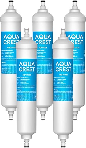AQUA CREST Filtro de agua en línea GXRTQR reemplazo para GE GXRTQR GXRTQ reduce el cloro fluoruro cal y más 5 filtros