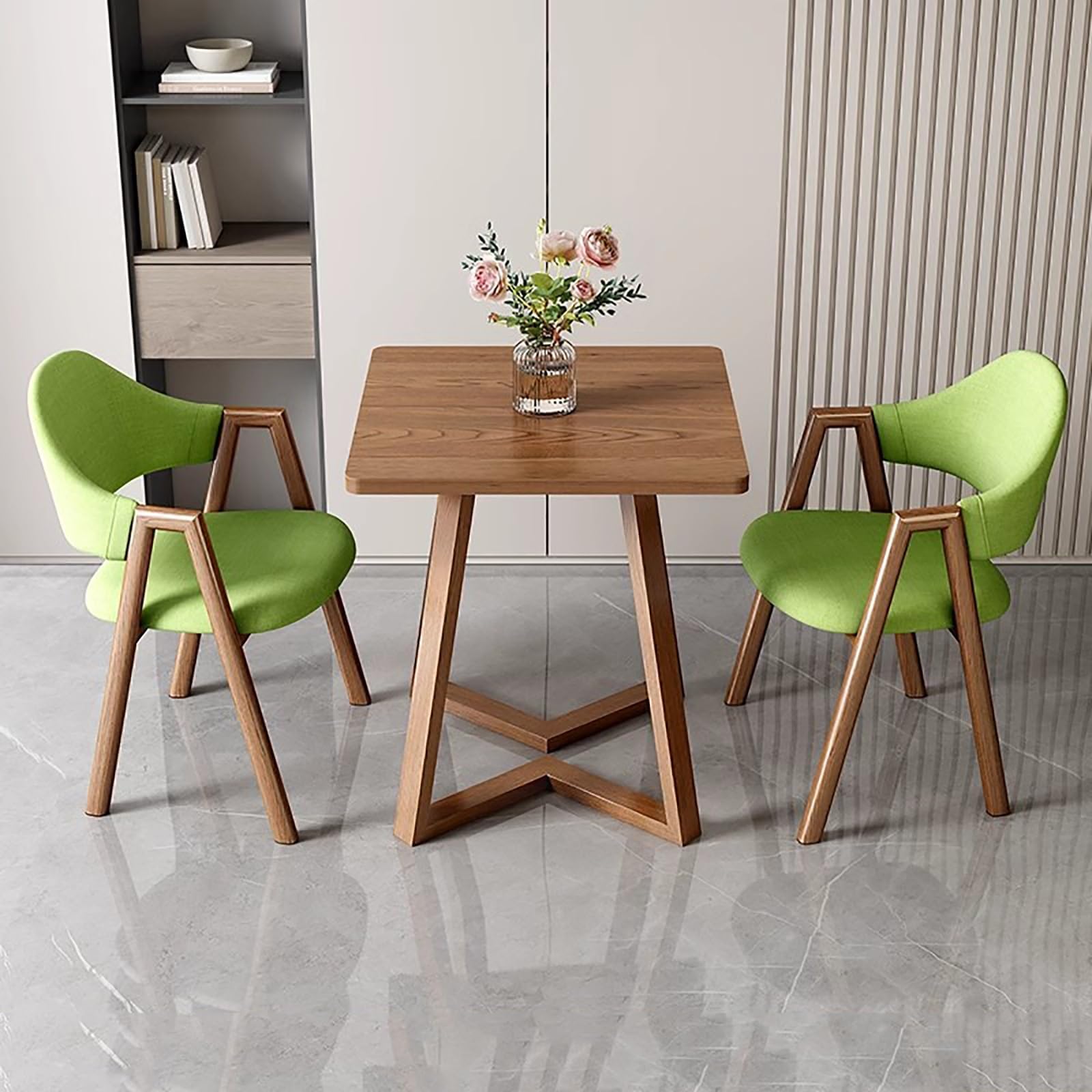 24" Square Dining Table Set with 1 Coffee Table & 2 Upholstered Faux Leather Chairs - Modern Reception & Kitchen Furniture Armchairs for Office Multiple Colors Available