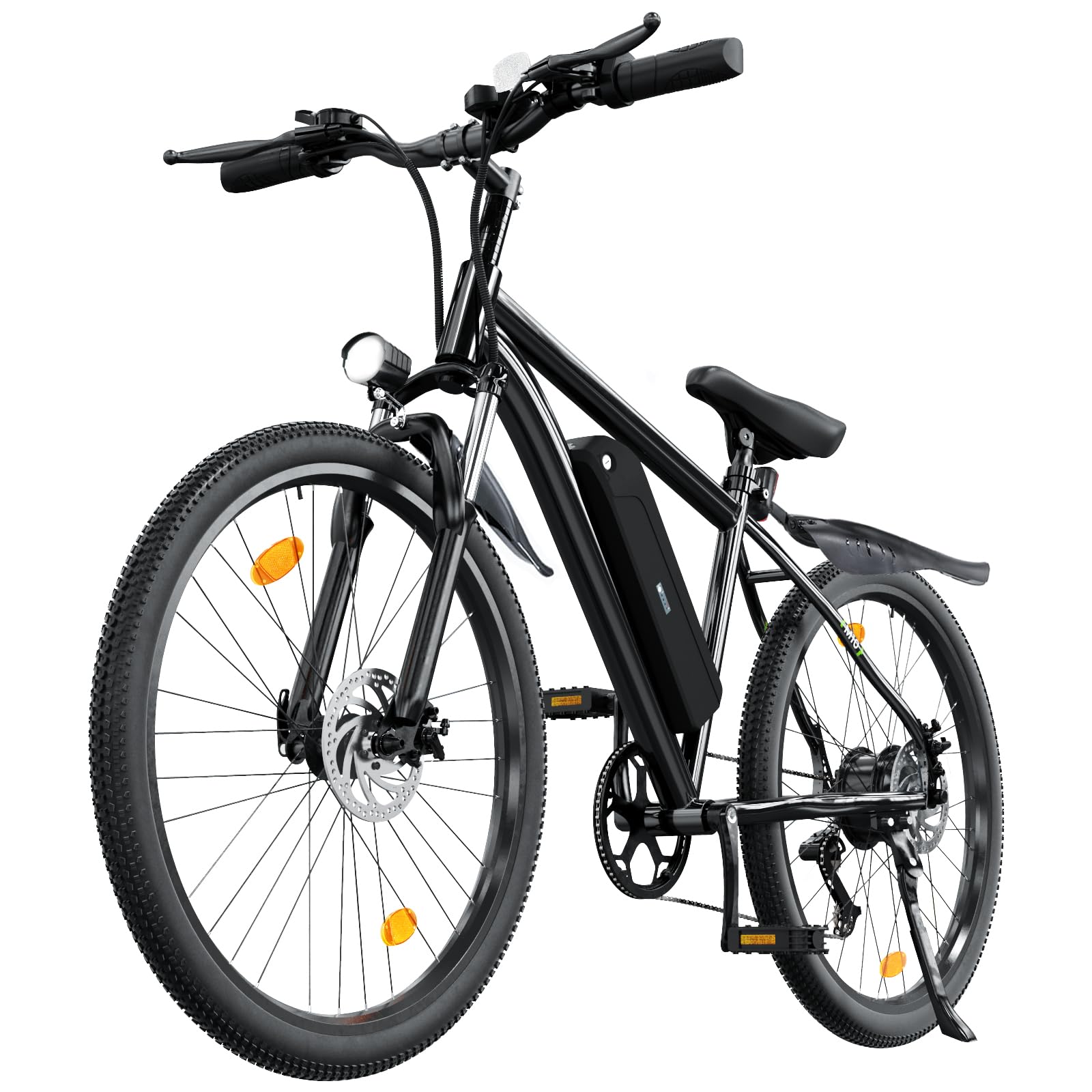 35-Speed Electric Bike for Adults 750W 26" Tire Commuting Electric Mountain Bike 20MPH Range 55+ Miles 374.4Wh Removable Battery Front Fork Suspension Lightweight Electric Bicycle,Black with Fenders