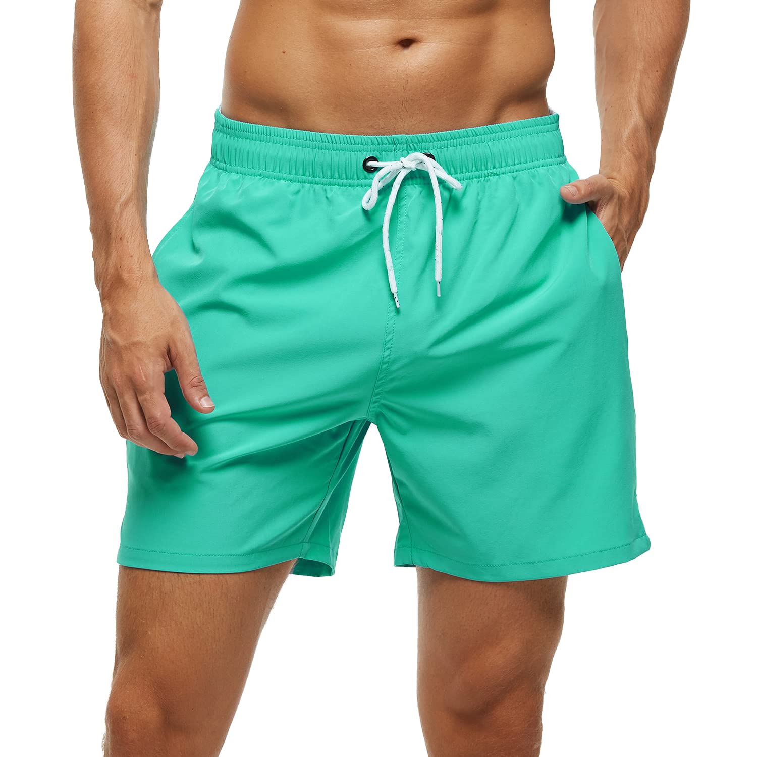 Arcweg Badehose für Herren mit Reißverschlusstasche Atmungsaktiv Wasserabweisend Badeshorts Männer Trainingsshorts Elastisch Verstellbar Mit Tunnelzug Meshfutter