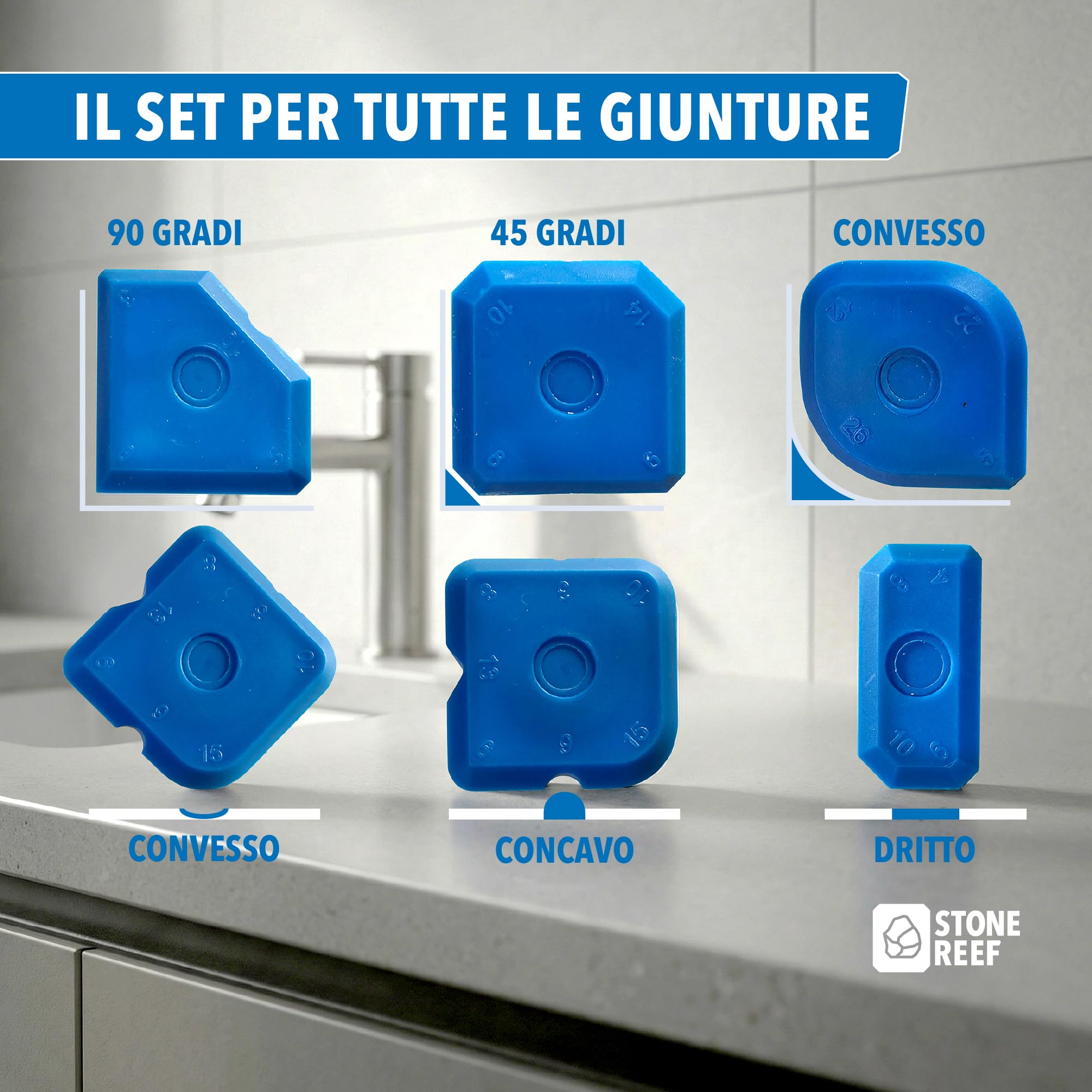 Set 5 in 1 Rimuovi Silicone e Lisciatore Fughe – Kit Attrezzi Sigillante con Raschietto e Spatola – Strumenti per Applicare e Rimuovere Silicone per Bagno Cucina e Piastrelle