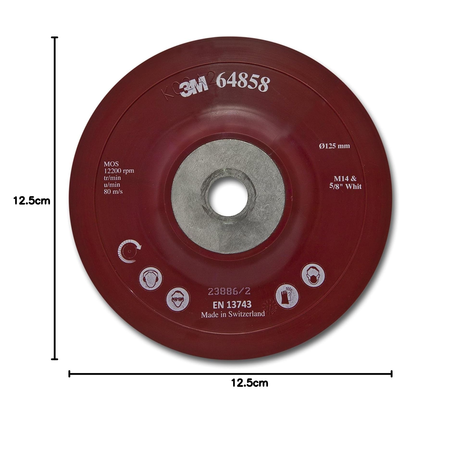 3M Plato soporte para Disco de Alto Rendimiento, 125 mm, Perfil bajo, Blando, 1/Caja
