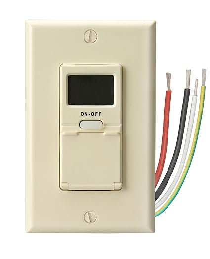 Woods 5908WD In-Wall 7-Day Digital Timer, Light Almond