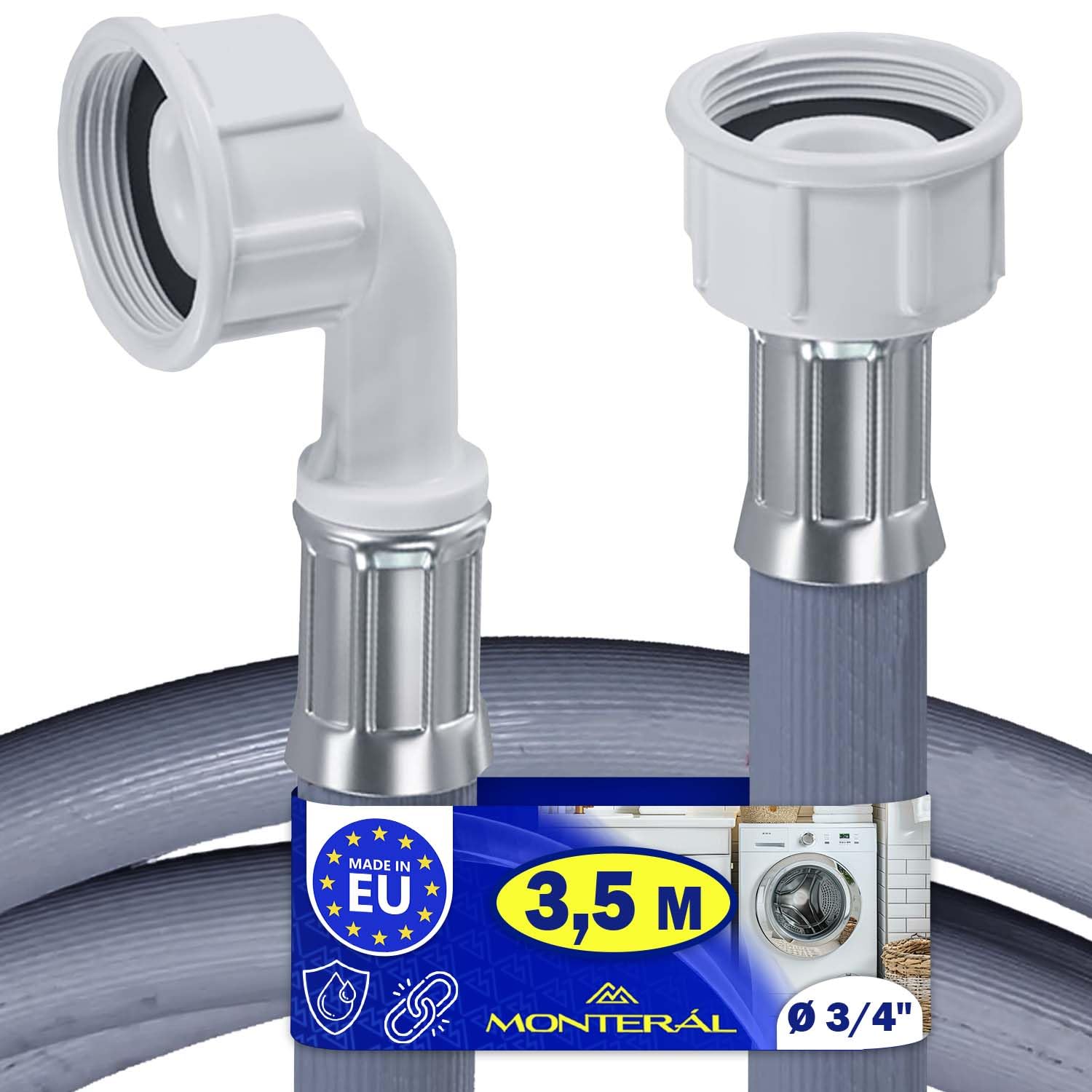 Dishwasher and Washing Machine Hose 3,5m with Valve Γ3/4"