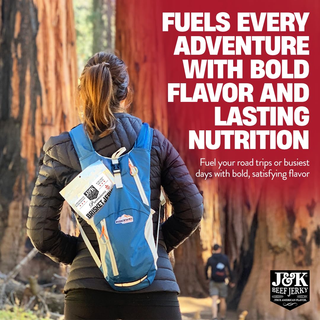 J&K Jerky Sweet & Spicy Brisket, Small Batch Handcrafted Beef Jerky 7 oz