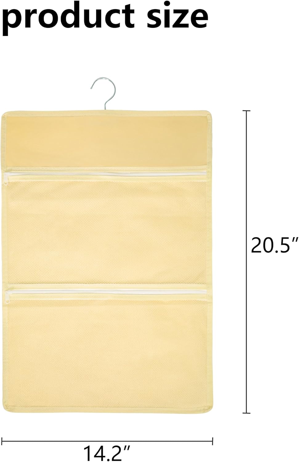 2-Pack Clothespin Holder Bag, 2-Layer Laundry Organizer with Size-Separated Compartments for Large & Small Clips, Socks, Underwear Storage image 2