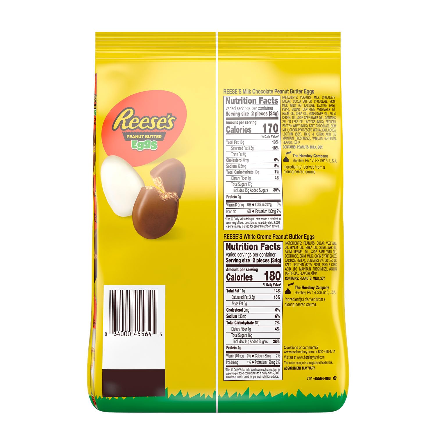 REESE'S Assorted Flavored Snack Size Peanut Butter Eggs, Easter Candy Bag, 31.2 oz