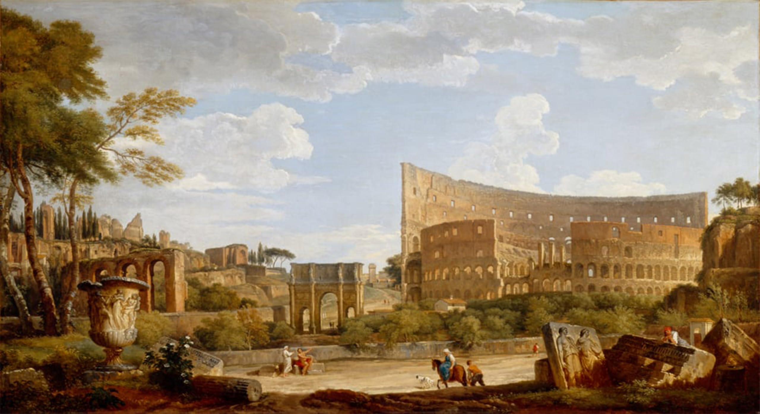 HRJUBWREE Classic Canvas Picture Art Canvas Print Modern Oil Painting View of the Colosseum by Paolo Pannini Artwork on Wall for Home Decor 60x90cm