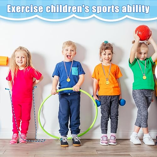 Miniatura 7 de Ceenna Juego de 57 piezas de carrera de obstáculos para niños, carnaval al aire libre, juego combinado con bolsas de frijoles, conos de plástico,