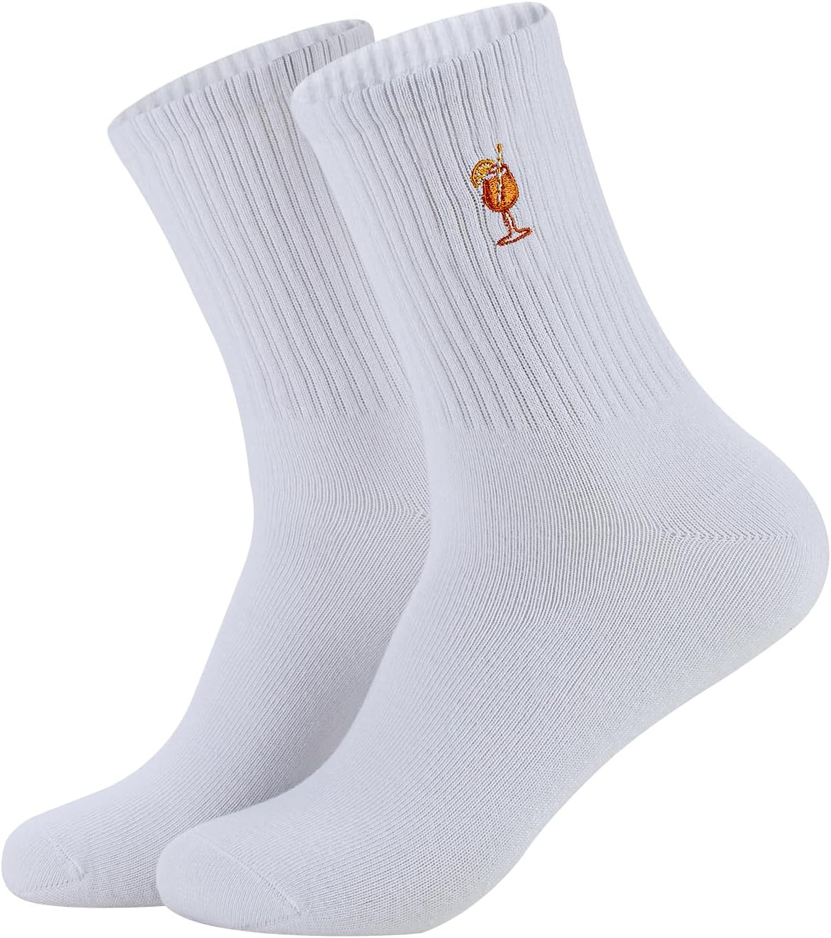 embroidered Aperol Spritz socks - Aperol Spritz Cocktail - Breathable Sports Socks Tennis Socks Crew Socks Cotton Socks - Cocktail Lovers Gift Ideas