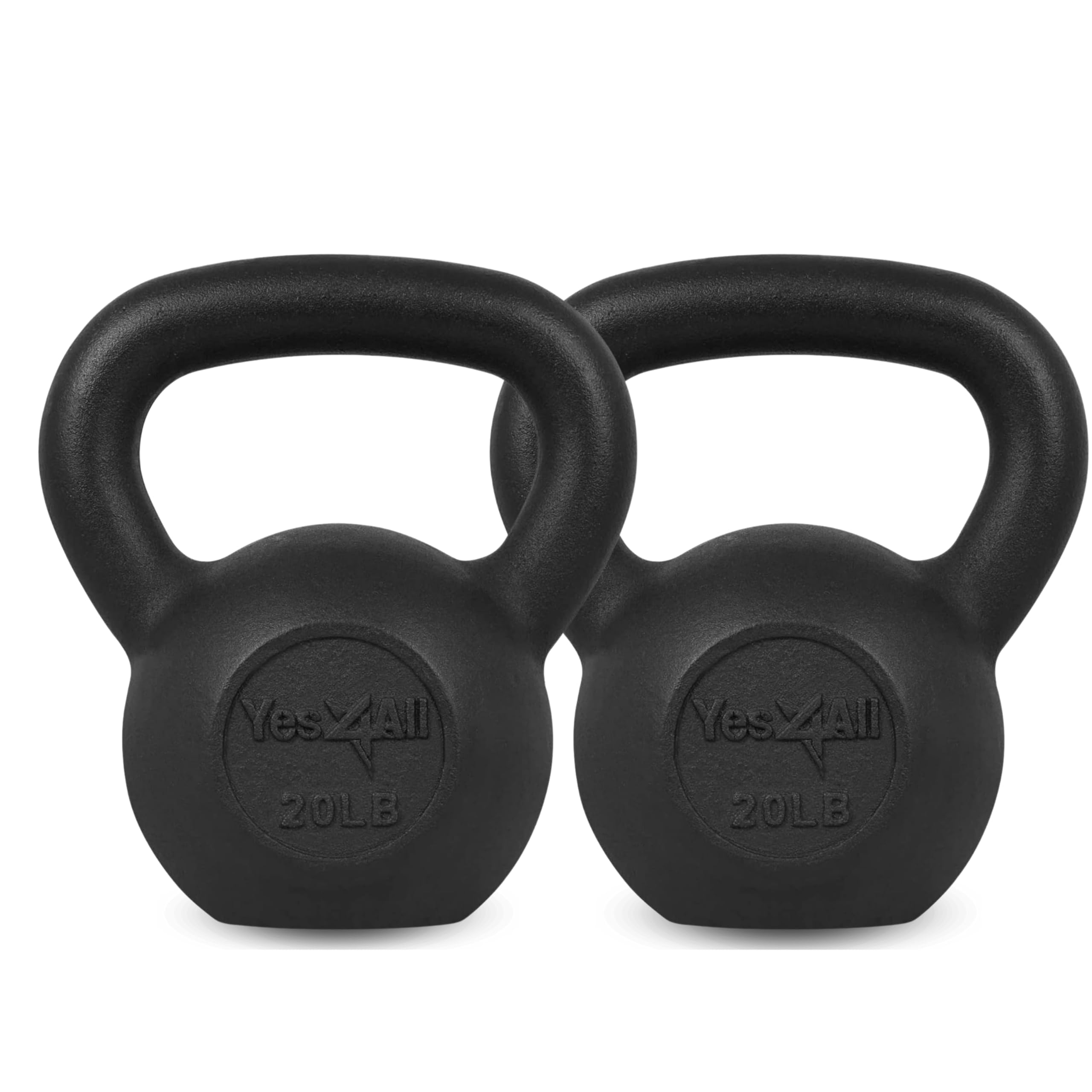 Yes4All Set di kettlebell in ghisa verniciato a polvere per allenamento della forza e allenamento completo del corpo, palestra a casa