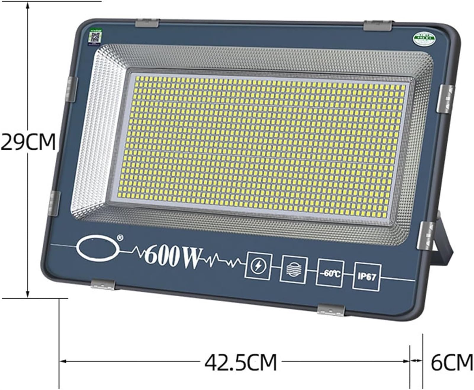 Lampy solarne zewnętrzne, Bezpieczeństwo 6500 K Pozytywne białe światło 40000 lm, LED Praca 220 V IP67 Super Jasne(5 Pcs,600W)