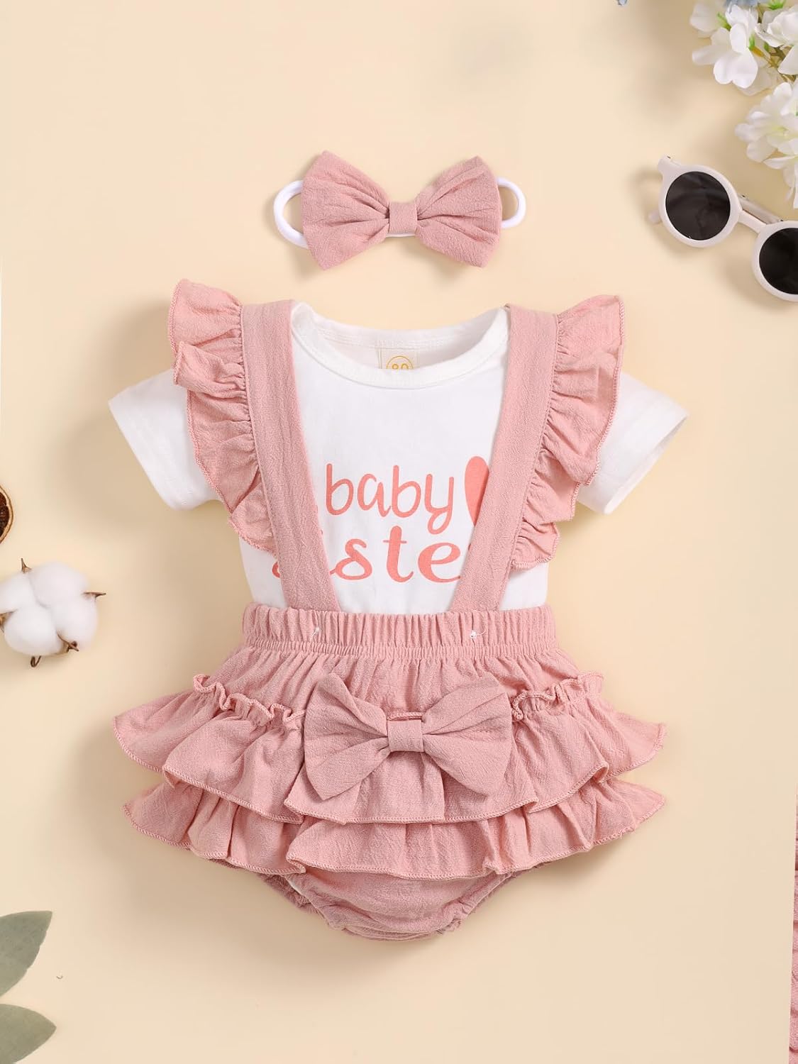 Newborn Infant Baby Girl Clothes Romper Shorts Set Suspender Summer Outfits Cute Baby Clothes Girl - Image 2