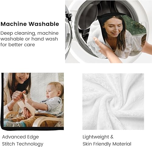 Miniatura 6 de PerStudio Manta de fotos personalizada para mamá y papá, mantas para familiares y amigos, regalos personalizados de Navidad y cumpleaños, fabricada