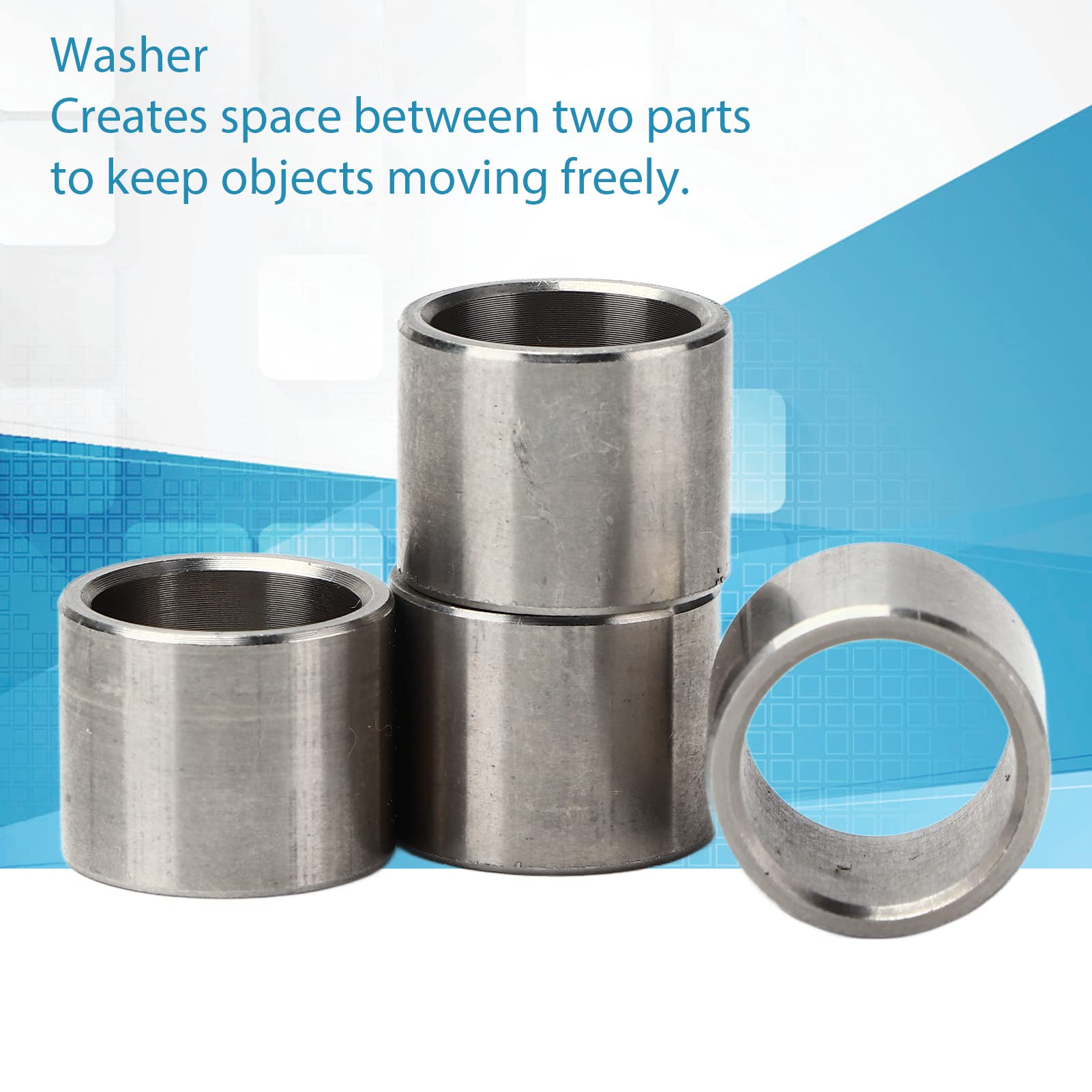 10 Distanziatori In Acciaio Inox | Rondelle Spaziatrici 12mm Interno X 15mm Esterno | Per Alberi E Cuscinetti - Foto 7