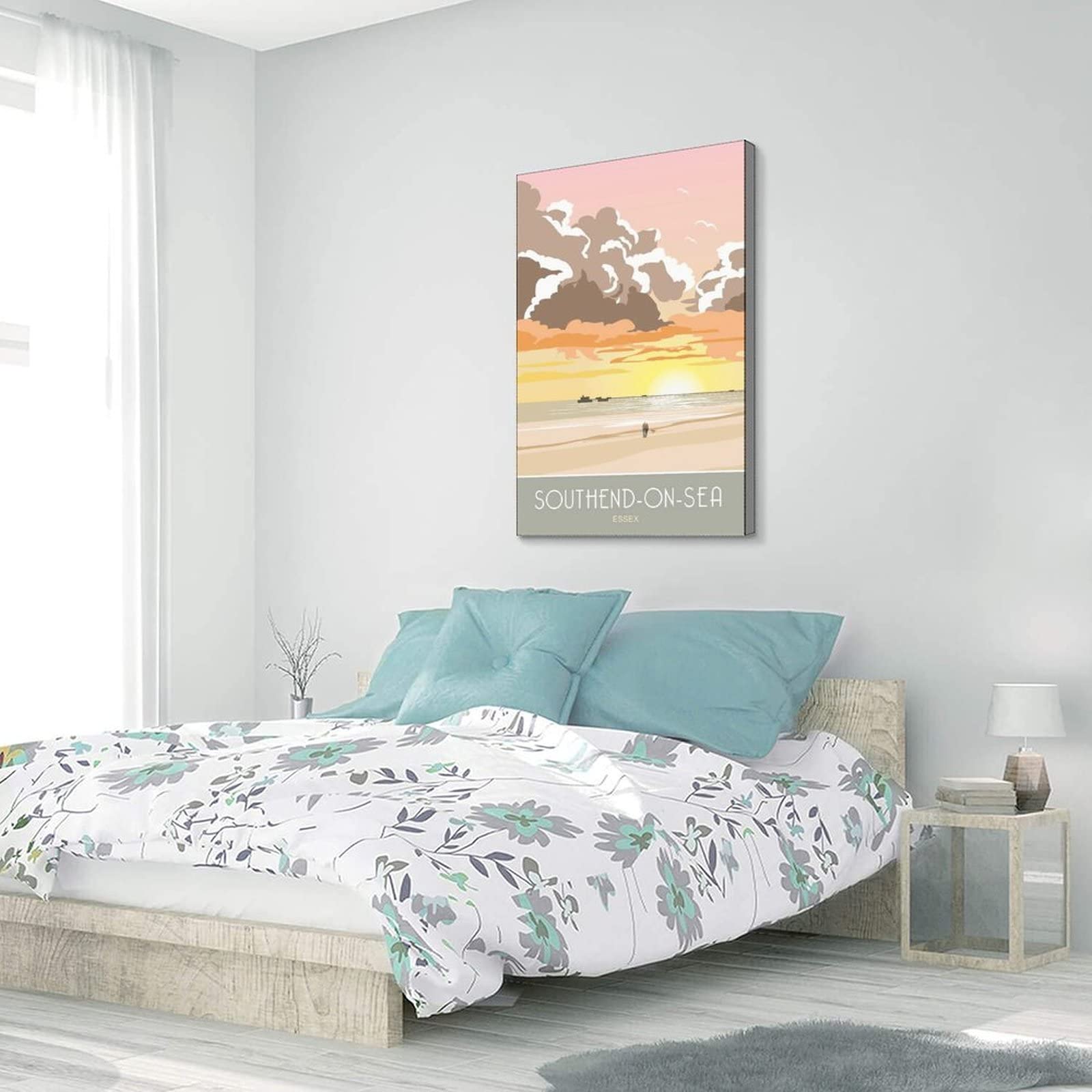 Póster decorativo de viaje de Southend-on-Sea de Essex Sunrise de Essex de viaje de la salida del sol de los carteles de la lona moderna del dormitorio de la lona del arte de la pintura de la