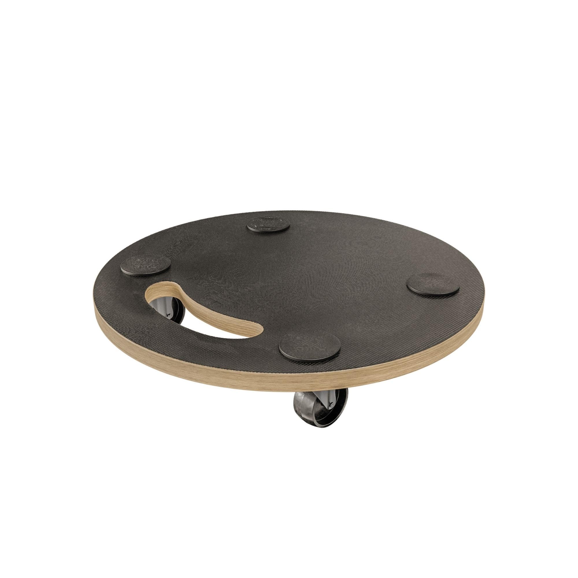 Amig - Piattaforma carico - Supporto rotante con ruote - Antiscivolo e resistente - Ø30 cm - Compensato - Nero